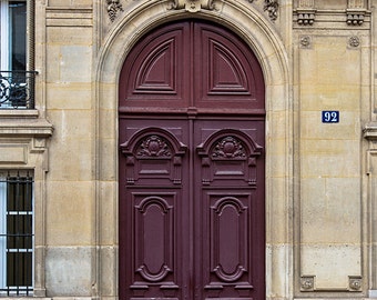 Paris Door Photography Print, Paris Plum Door Photograph, Ornate Vintage Paris Door Decor, Paris Fine Art Print