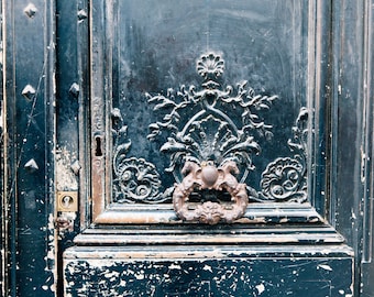 Ornate Paris Door Knocker Photography Print, French Parisian Doors, Paris France Apartment Decor, Paris Travel Photograph