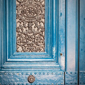 Paris Blue Door Art Print: France Travel Photography
