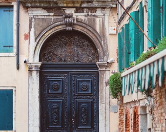 Classic Door in Venice Italy, Travel Photography, Italy Architecture Photography Wall Decor, Venice Italy Large Wall Art