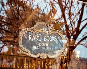 Paris Wall Art Bookstore Window Fine Art Photography Print Literary Rustic Home Decor Gift for Book Lovers