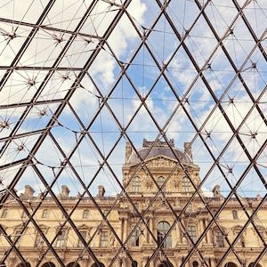 Louvre Pyramid Paris Photography Print: France Travel Wall Art