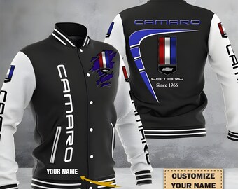 Custom Camaro  Printed Baseball Jacket, Camaro Jacket, Gift For Lovers, Gift For Men And Women, Gift Birthday, Gift For Him, Gift For Kids