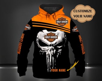 Sweat à capuche personnalisé Harley Davidson 3D imprimé pour homme et femme, Harley Davidson, t-shirt, polo, blouson aviateur, cadeau d'anniversaire