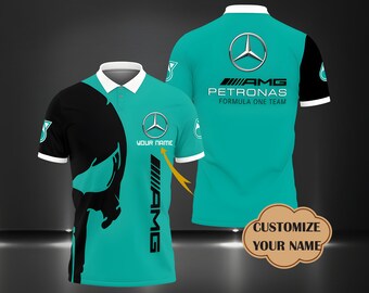Polo imprimé Mercedes AMG personnalisé, T-shirt, sweat à capuche, sweat à capuche zippé, blouson aviateur, cadeau pour les amoureux, cadeau pour homme et femme, anniversaire