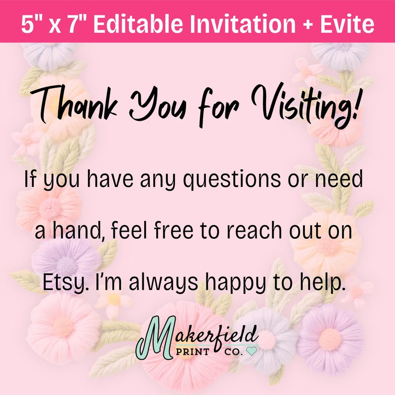 80th Birthday Invitation Template, Editable Printable Pink Floral Faux ...