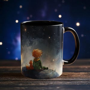 Kleiner Prinz Becher Keramik Kaffeetasse Teetasse Geschichte inspirierte Becher Nachthimmel Becher Küchenbecher Teetasse Kleiner Prinz Fuchs Becher
