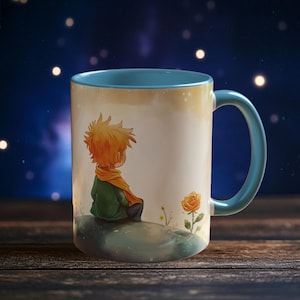 Kleiner Prinz Rose Becher Keramik Kaffeetasse Teetasse Fabeln Becher Nachthimmel Becher Küche Becher Teetasse Kleiner Prinz Rose Becher