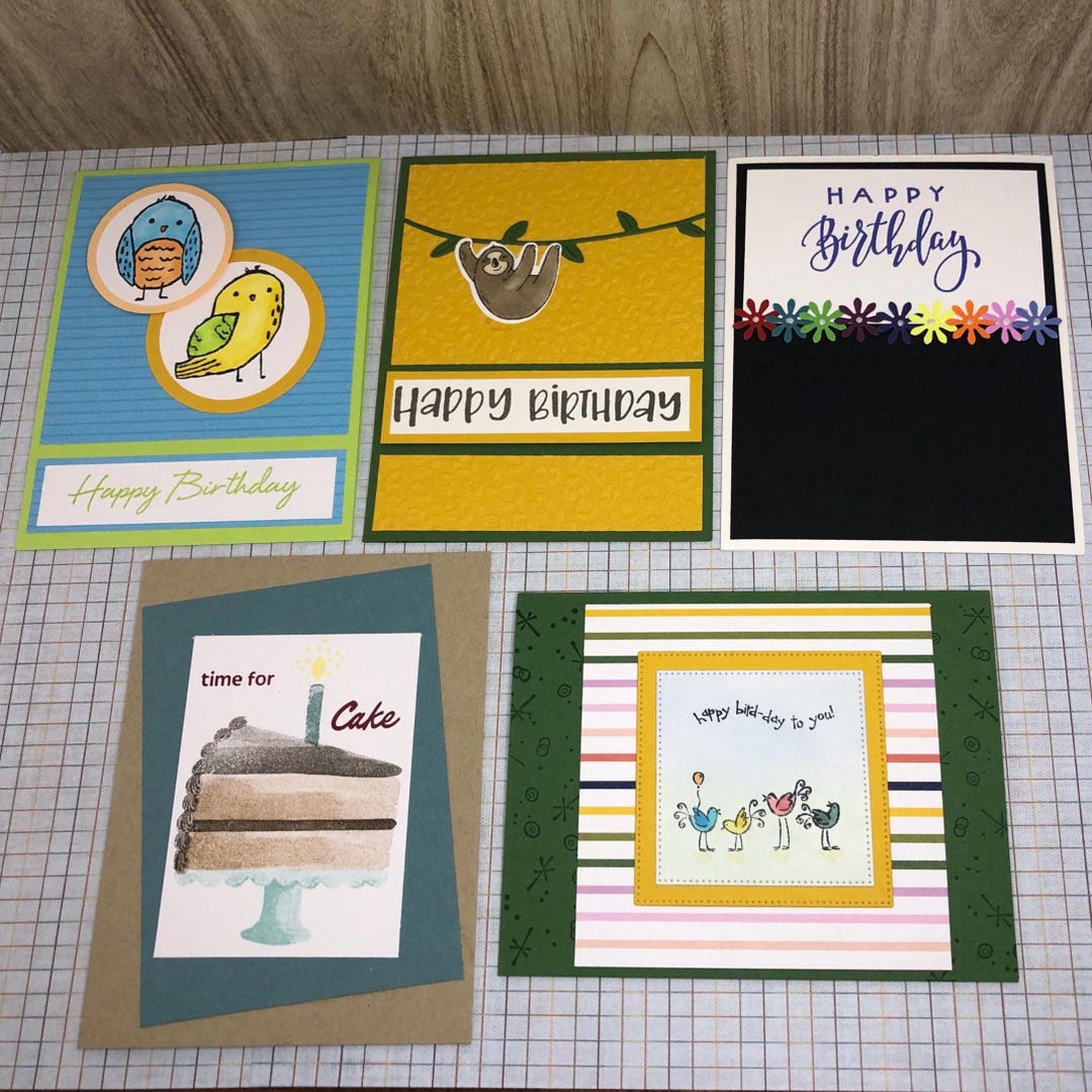 Set of 5 Assorted Birthday Cards - Etsy