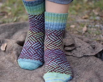 Calcetines de lana merino hechos a mano: calcetines de invierno de punto cálidos