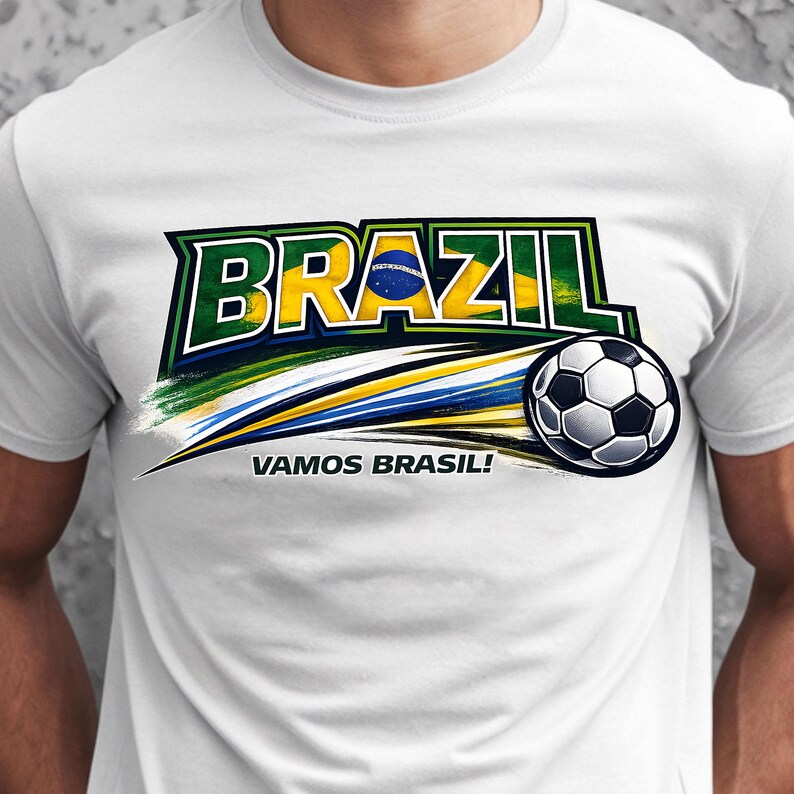 Brazil Football PNG – World Cup 2026 Soccer T-Shirt Design