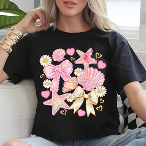 Mermaid Clipart PNG: Pastel Seashells, Bows, Starfish (Digital Download)