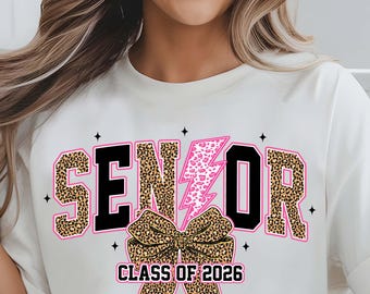Senior 2026 PNG: Leopard Print Graduation Design (Digital Download)