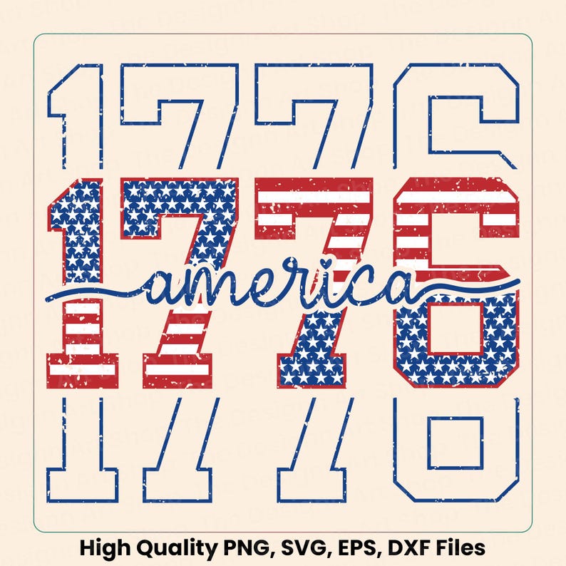 America 1776 design PNG – Memorial Day and Patriot Day tribute