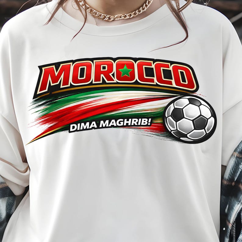 Morocco Football PNG – World Cup 2026 Soccer Fan Design