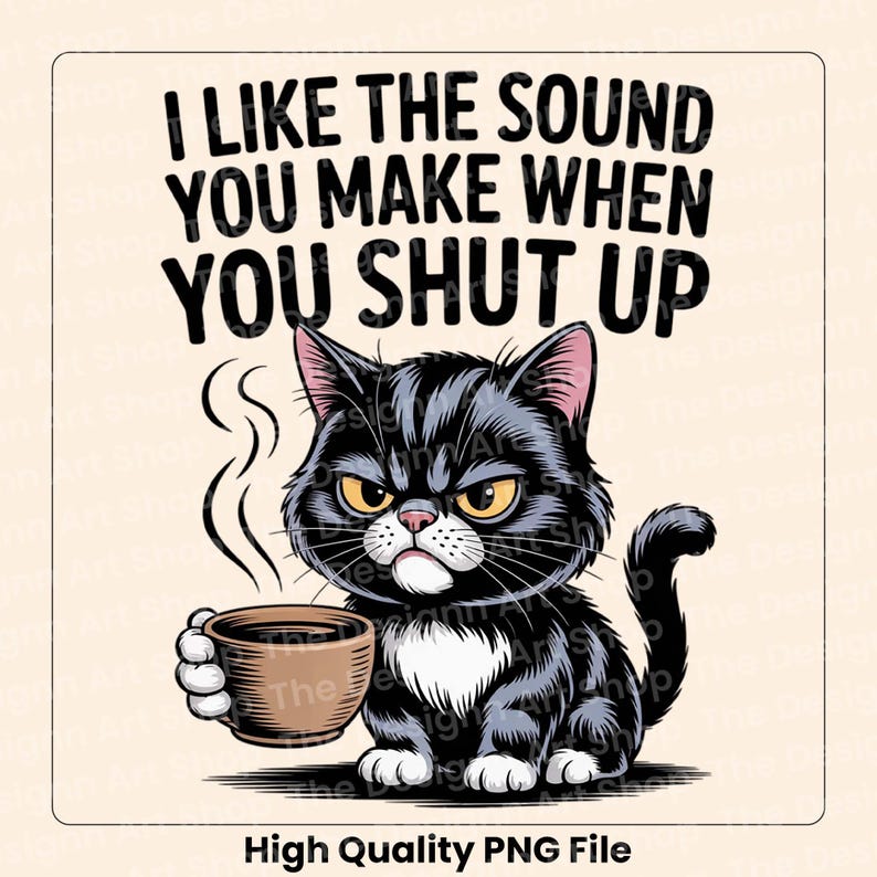 Editable printable design featuring a furious cat and bold lettering.