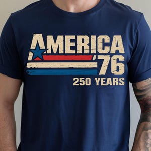 America 76 PNG – Vintage Patriotic 250 Years USA Design (Digital Download)