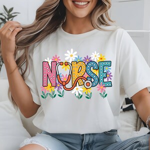 Floral Nurse PNG: Stethoscope Clipart, Medical Art (Digital Download)