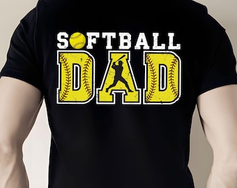 Softball Dad PNG: Vintage Grunge Design (Digital Download)