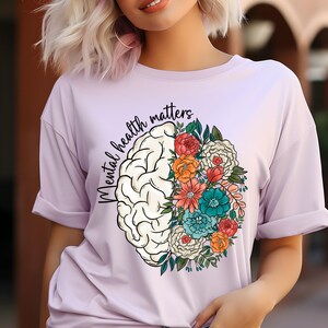 Saúde Mental Importa PNG | Design de Camiseta de Conscientização sobre Saúde Mental | Citação Inspiradora PNG | Clipart de Conscientização sobre Autismo