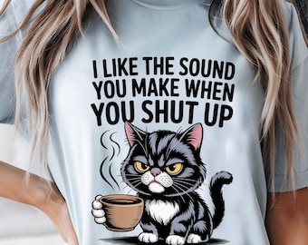 Grumpy Cat PNG: Funny Coffee Quote, Sarcastic Clipart (Digital Download)