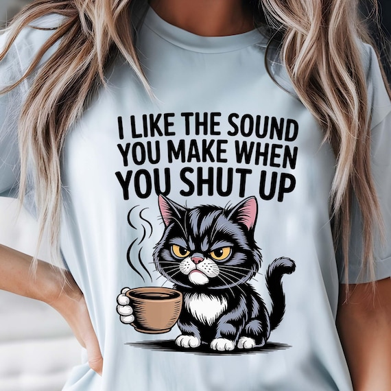 Grumpy Cat PNG: Funny Coffee Quote, Sarcastic Clipart (Digital Download)