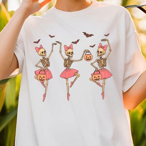 Pink tutu skeleton design perfect for Halloween apparel