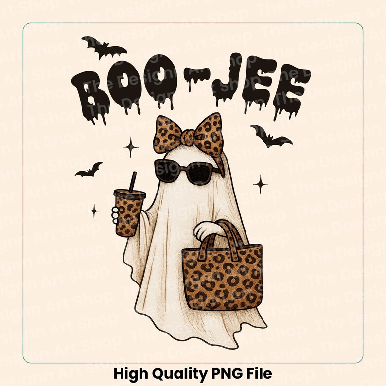 High-quality PNG of chic ghost with glam accessories