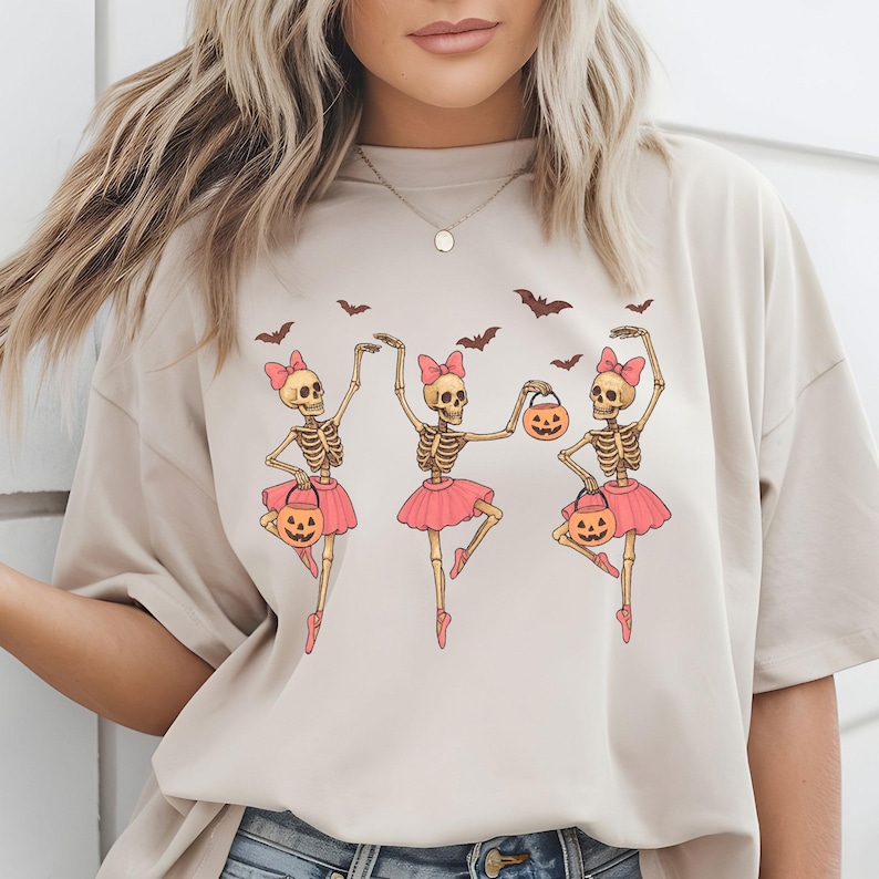 Spooky yet adorable ballet skeleton girl PNG design