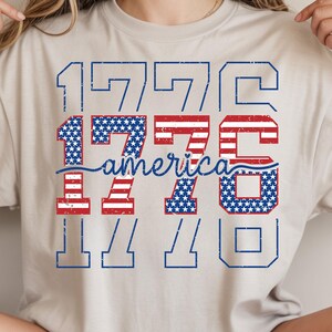 America 1776 PNG with vintage stars and stripes for Patriotic Day