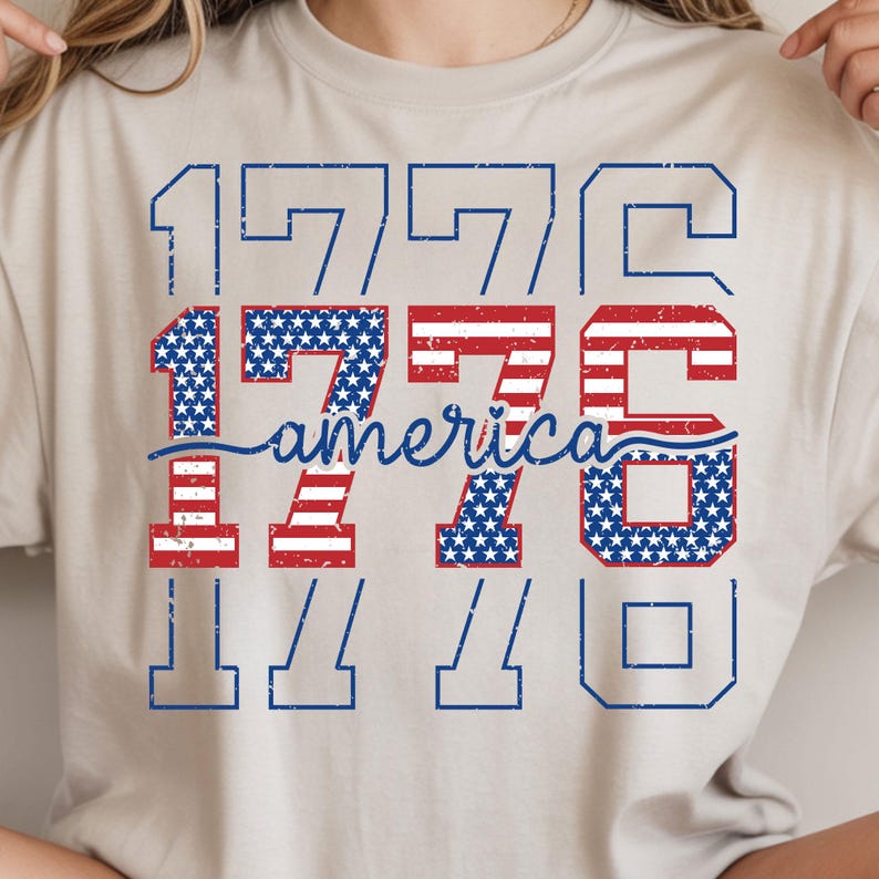 America 1776 PNG with vintage stars and stripes for Patriotic Day