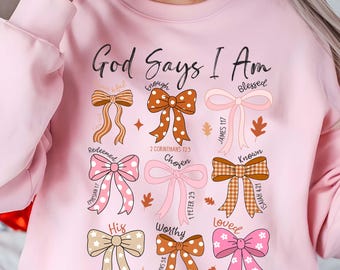 Christian Bible Verse PNG: God Says I Am, Faith Sublimation (Digital Download)