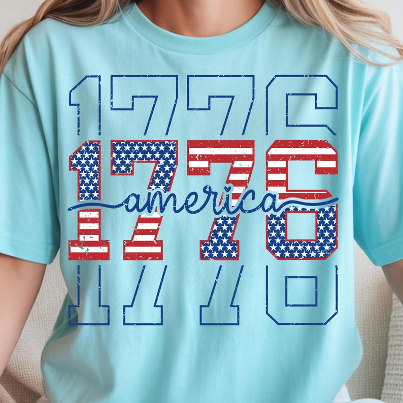 USA 1776 PNG with distressed American flag for Independence Day
