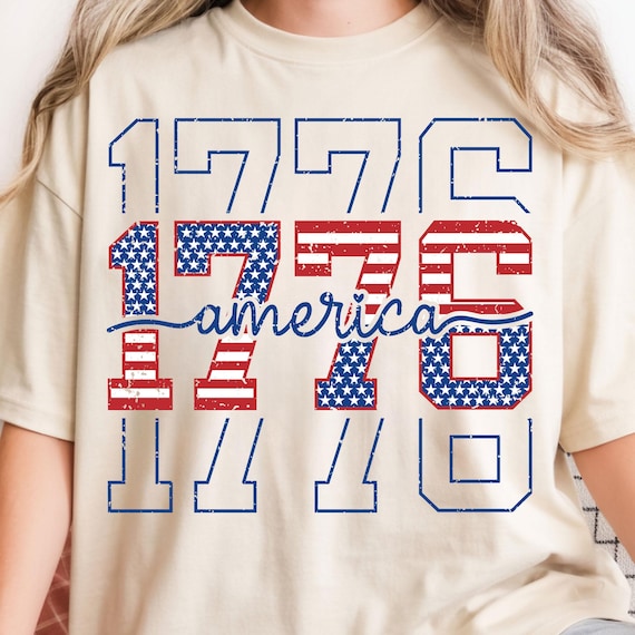America 1776 PNG – Vintage USA Flag Design 250 Years of Freedom (Digital Download)