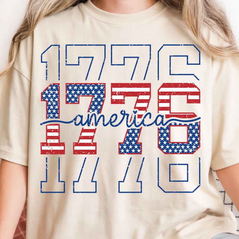 America 1776 PNG – Vintage USA Flag Design for Memorial Day