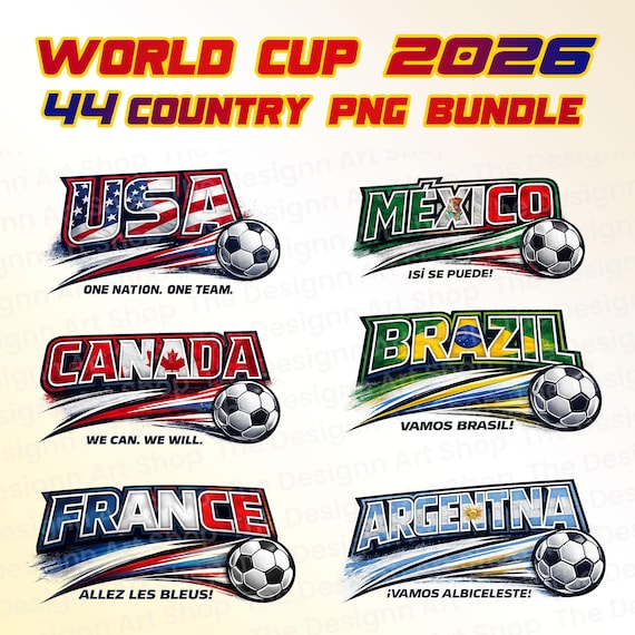 World Cup 2026 Football PNG – 44 Country Soccer Shirt Designs (Digital Download)