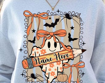 Personalized Halloween Ghost Teacher Design: Fall SVG (Digital Download)