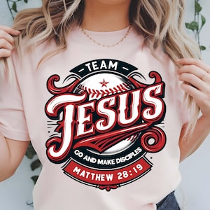 Team Jesus Baseball Design: Christian T-Shirt Clipart (PNG)