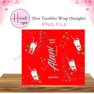 Cherry Slush Tumbler Wrap: Alani Nu Inspired Design (PNG Digital File)