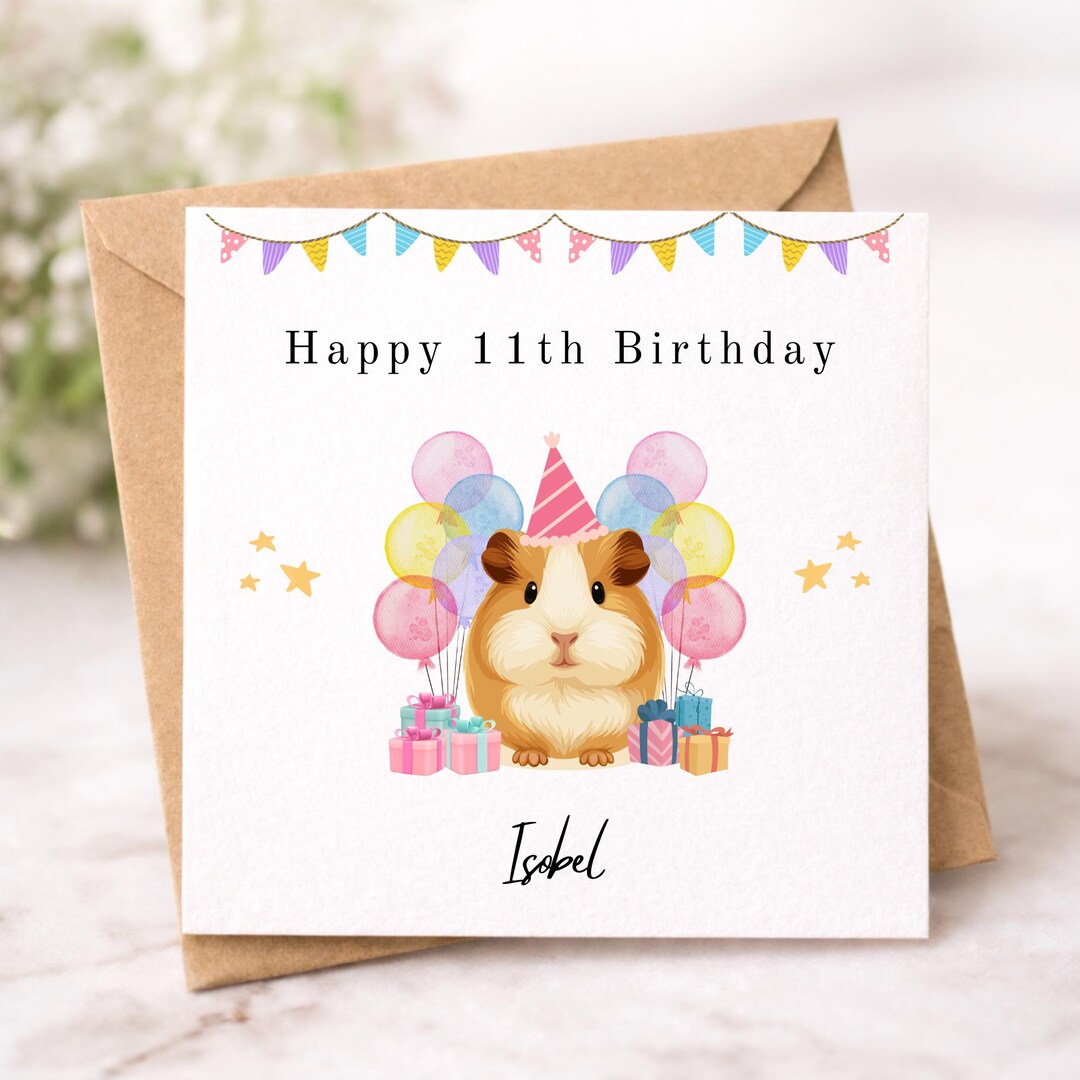 Personalised Guinea Pig Birthday Card – Handmade Keepsake - Etsy UK