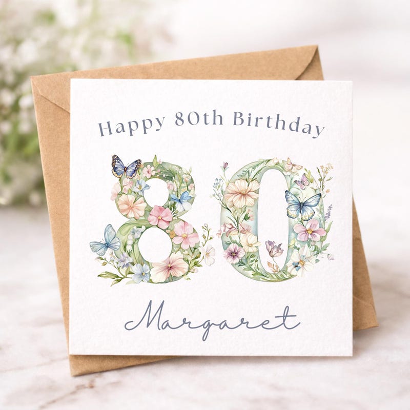 80th Birthday Card for Women - Etsy UK