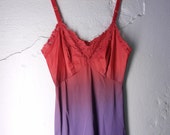 Red Purple Hand Dyed Ombre Slip, knee length, size 34, Lollipop Collection
