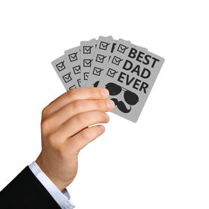 Best Dad Ever Playing Cards - Vatertagsgeschenk, Benutzerdefiniertes Deck für Papa, Pokerkarten, Einzigartiges Papageschenk, Spieleabend, Geschenk für Ihn, Papageschenk
