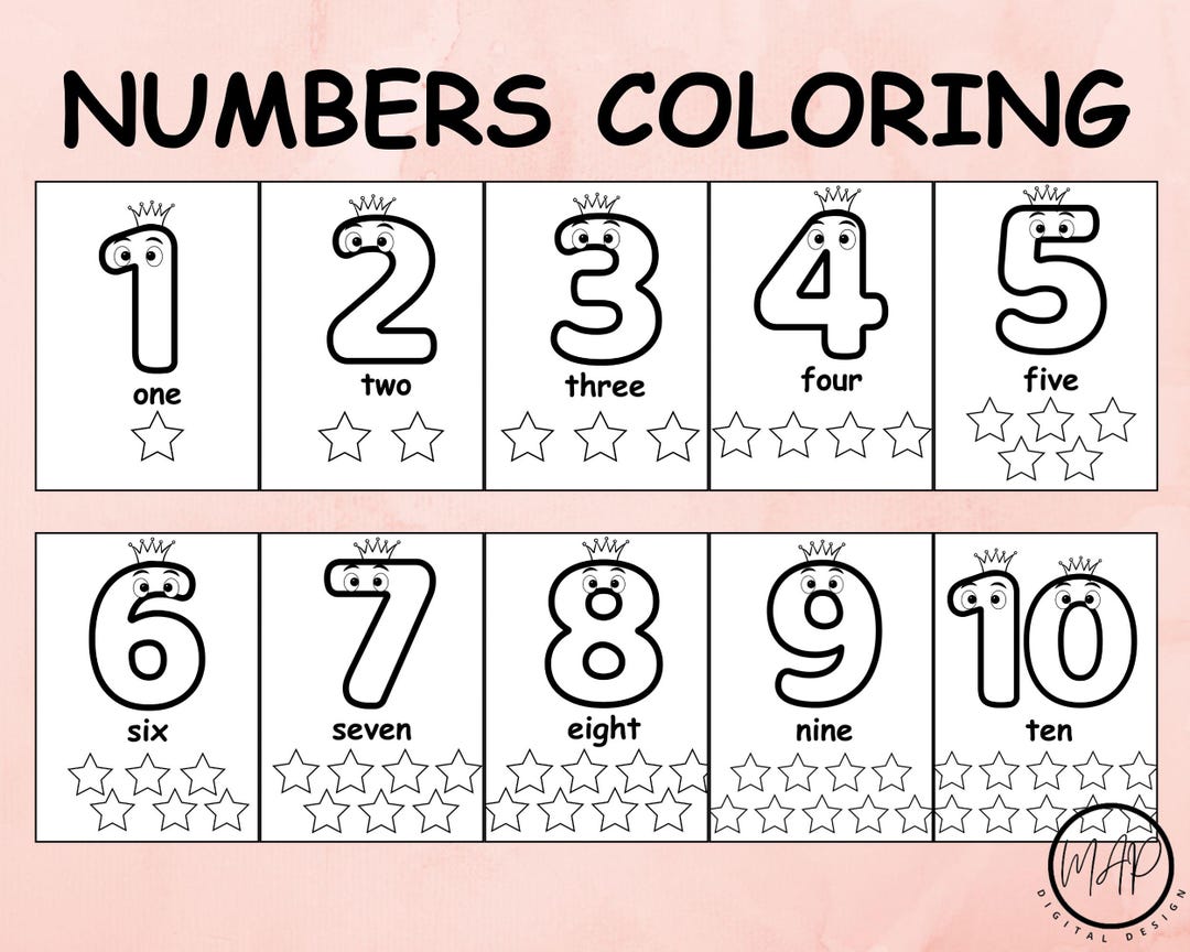 Baby's First Numbers Coloring Book: 1-10 Activity (PDF Printable) - Etsy
