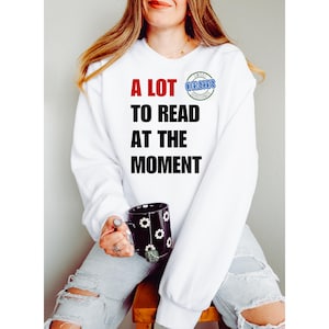 Sudadera &quot;Mucho para leer&quot;, sudadera &quot;Amateur Book Lover&quot;, cuello redondo &quot;Biblioteca&quot;, club de lectura, artículos literarios, lector, regalo para profesor, top &quot;Book Girly&quot;, amante de los libros