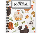 Personalized Chicken Spiral Notebook - Perfect for Writers, Planners, Gardeners | Cute Chicken Design, Journal, Gift, Stationery, Notepad