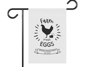Farm Fresh Eggs Garden Flag, Country Decor, Personalized Yard Banner, Homegrown Farm Sign, Rustic Outdoor Decoration