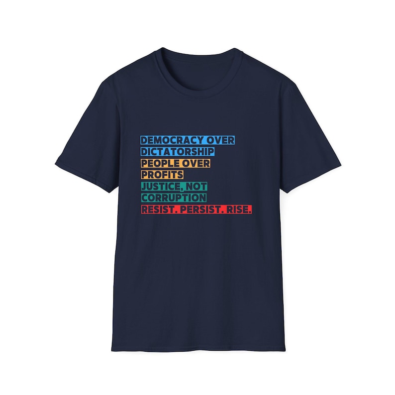 Democracy Over Dictatorship T-Shirt, Activism Tee image 7