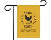Farm Fresh Eggs Garden Banner, Rustic Decor for Home, Chickens, Family Farm, Outdoor Seasonal Decoration, Garden Flag