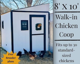 Plany kurnika 8x10 w formacie PDF | Pobierz cyfrowo | Kurnik typu walk-in